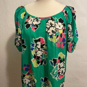 Kaari Blue Bright Floral Shirt Women's Size XL